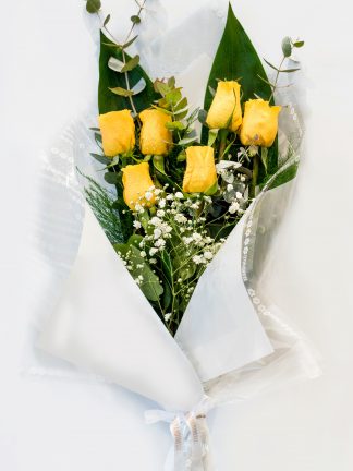 Rosas amarillas, ramo de 6