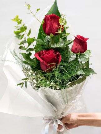 Rosas rojas, ramo de 3
