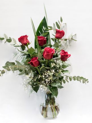 Arreglo de 6 rosas