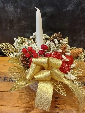 Arreglo Navideño rojo y dorado